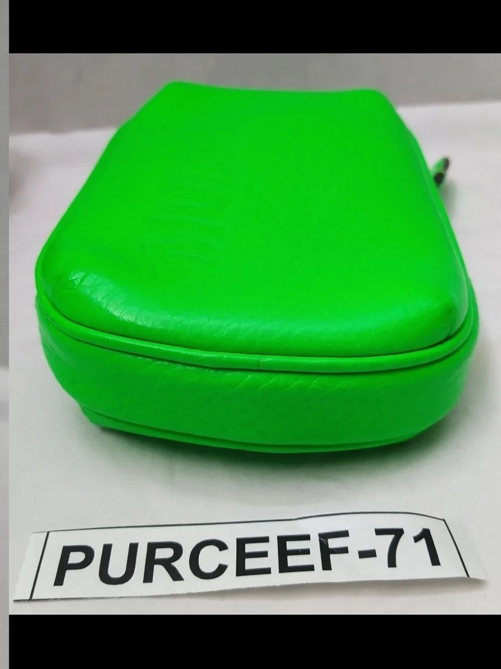 Mulberry Neon Green Zip Pouch Case with Embossed Logo